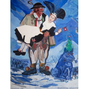 Edward Dwurnik (1943 - 2018), Marié suisse, de la série 'Sportsmen' c.d. XV, 1997