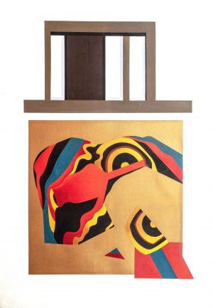 Mikołaj Kochanowski (1916 - 1987), Ucieczka - złote, czerwone, 1973