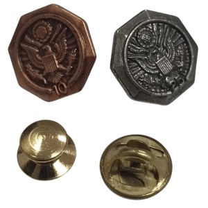Set of two U.S. pins-designations for federal service (10 and 25 years)