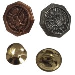 Set of two U.S. pins-designations for federal service (10 and 25 years)