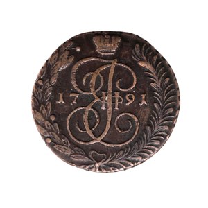 Coin from 1791, 5 kopecks from the time of Tsarina Catherine