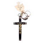 Silver commemorative set referring to the black patriotic jewelry of 1862 (a cross and a pair of rings)