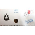 Sapporo 1972 Igrzyska Olimpijskie, Oficjalna koperta z monetą Mennicy Paryskiej