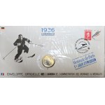 Garmisch Partenkirchen 1926, Oficjalna koperta z monetą Mennicy Paryskiej (pierwszy dzień obiegu 1992)