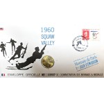 Squaw Valley 1960, Oficjalna koperta z monetą Mennicy Paryskiej (pierwszy dzień obiegu 1992)