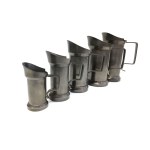 Set of tankards / tin jugs Metaalwarenfabriek Tiel Holland - 5 pieces