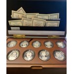 Zestaw 9 srebrnych monet, 1 dolar, seria Jaja Faberge