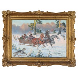 Jerzy KOSSAK (1886-1955), Attack of the Wolves (1941)