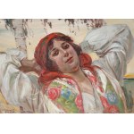 Wincenty WODZINOWSKI (1866-1940), Krakowianka - odpoczynek w letni dzień (1924)