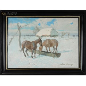 Roman BREITENWALD (1911-1985), Konie u studni