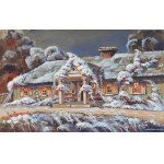 Wiktor ZIN (1925-2007), Dworek w Woli Okrzejskiej - pierwszy śnieg (1983)