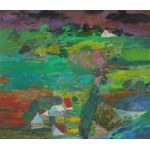 Jan SZANCENBACH (1928-1998), Pejzaż z ciemnym niebem
