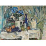 Teresa WALLIS-JONIAK (ur. 1926), Martwa natura z kobaltową butelką (1999)