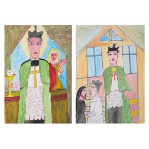 Marianna WIŚNIOS (1909 (?)-1996), Duchowni - zestaw dwóch prac (1994)