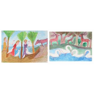 Marianna WIŚNIOS (1909 (?)-1996), Zwierzęta - zestaw dwóch prac (1994)