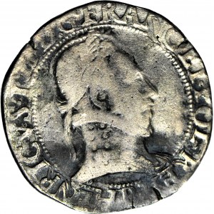 R-, Henry Valois, King of Poland, 1/2 franc 1577 B, Rouen