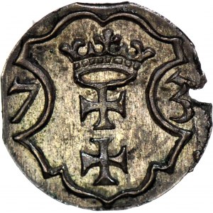 Reconciliation 1573, denarius 1573, Gdansk, 7 arcs, very rare, R6, mint