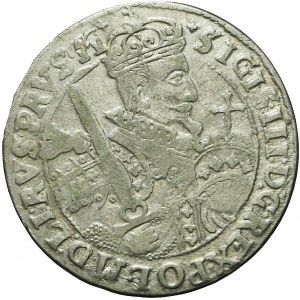 R-, Zygmunt III Waza, Ort Bydgoszcz 1622, otwarty herb Sas, bardzo rzadki