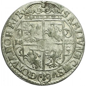 R-, Zygmunt III Waza, Ort Bydgoszcz 1622, otwarty herb Sas, bardzo rzadki