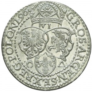 Sigismund III Vasa, Sixpence 1596, Malbork, beautiful