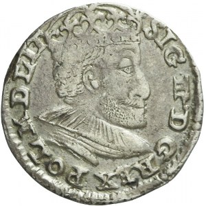 Sigismund III Vasa, Trojak 1591, Olkusz, decorative shield, rare