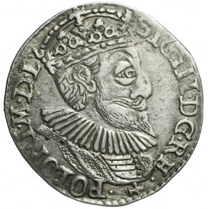RR-, Sigismund III Vasa, Trojak 1592, Olkusz, cross under bust, unlisted