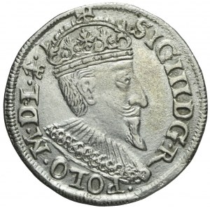 Sigismund III Vasa, Trojak 1595, Olkusz, mint mark ends legend