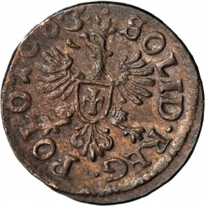RRR-, Jan Kazimierz, Szeląg 1663, Ujazdów, BEZ ŚLEPOWRONA, z tym orłem nienotowany