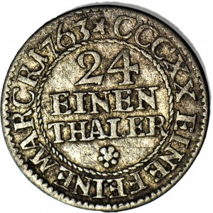 Fryderyk Chrystian, 1/24 talara 1763 EDC, Lipsk, ładne