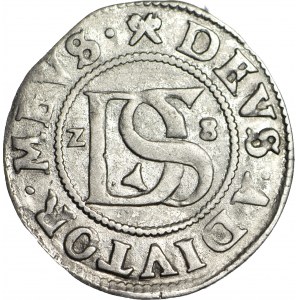 R-, Pomorze, Księstwo Szczecińskie, Bogusław XIV, Podwójny Szeląg 1628, Szczecin, R3