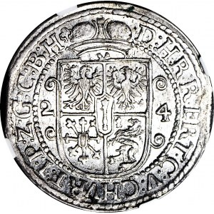Duchy of Prussia, George Wilhelm, Ort 1624, Königsberg, BRAN, cross on reverse, mint
