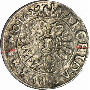 RRR-, Śląsk, Ferdynand II, 1 krajcar 1625, Wrocław, W bez OBWÓDKI, bez IR, b. rzadkie