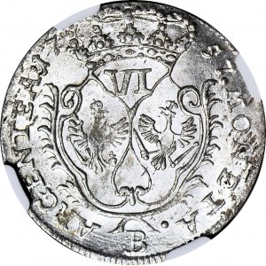 Śląsk, Fryderyk I, Wrocław, 6 krajcarów 1756 B, mennicze