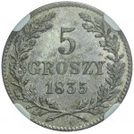 Slobodné mesto Krakov, 5 groszy 1835, krásna