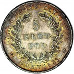 November Uprising, 5 gold 1831, Warsaw, beautiful