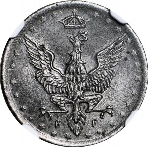 Kingdom of Poland, 5 fenig 1918, mint, , eagle spirit in the background
