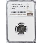 Kingdom of Poland, 5 fenig 1918, mint, , eagle spirit in the background