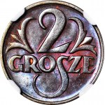 2 grosze 1925, mennicze, kolor BN