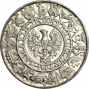 100 zloty 1966, Mieszko and Dabrowa, half figures, SILVER PROSPECTORY