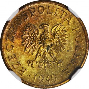 RRR-, 1 grosz 1949, PRÓBA, MOSIĄDZ, nakład 100szt., Z DUCHEM, rzadkość, c.a.