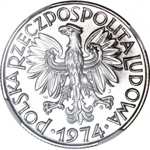 RR-, 5 złotych 1974, Rybak na TRAWCE, trawka pod stopami, b. rzadki