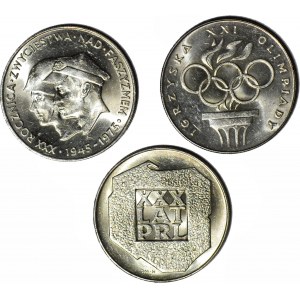 Set of 3 pcs. 200 PLN 1974-76, Fascism, Olympics, XXX years of PRL