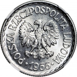 1 złoty 1966, zdwojenie rysunku stempla - DOUBLE DIE