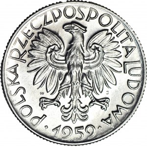 5 gold 1959, FISHER, EXCLUSIVE, fresh stamp