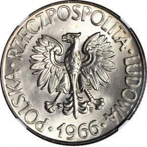 10 zl. 1966 Kosciuszko, nejnižší ražba, B. HIGH NOTA MS67
