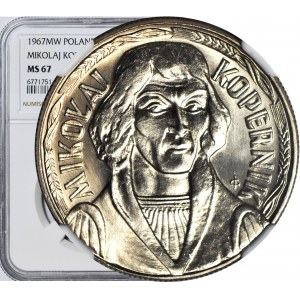 10 zlotých 1967, Mikuláš Koperník, nejnižší ražba, mincovna