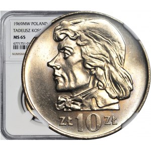 10 gold 1969, Tadeusz Kosciuszko, minted