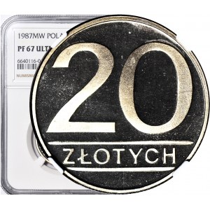 20 zloty 1987, denomination, mintage 5,000, LUSTERED