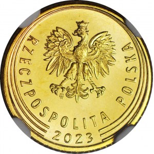 1 grosz 2023, menniczy, TOP POP JEDYNY W MS68
