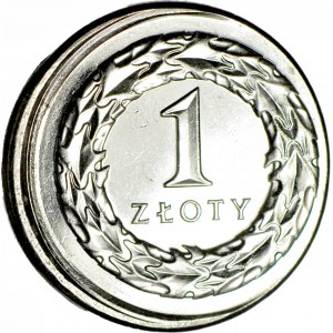 R-, 1 złoty 2017, DESTRUKT, przesunięcie bicia